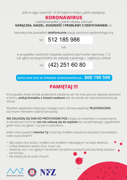 plakat informacyjny a3 szpitale 1m