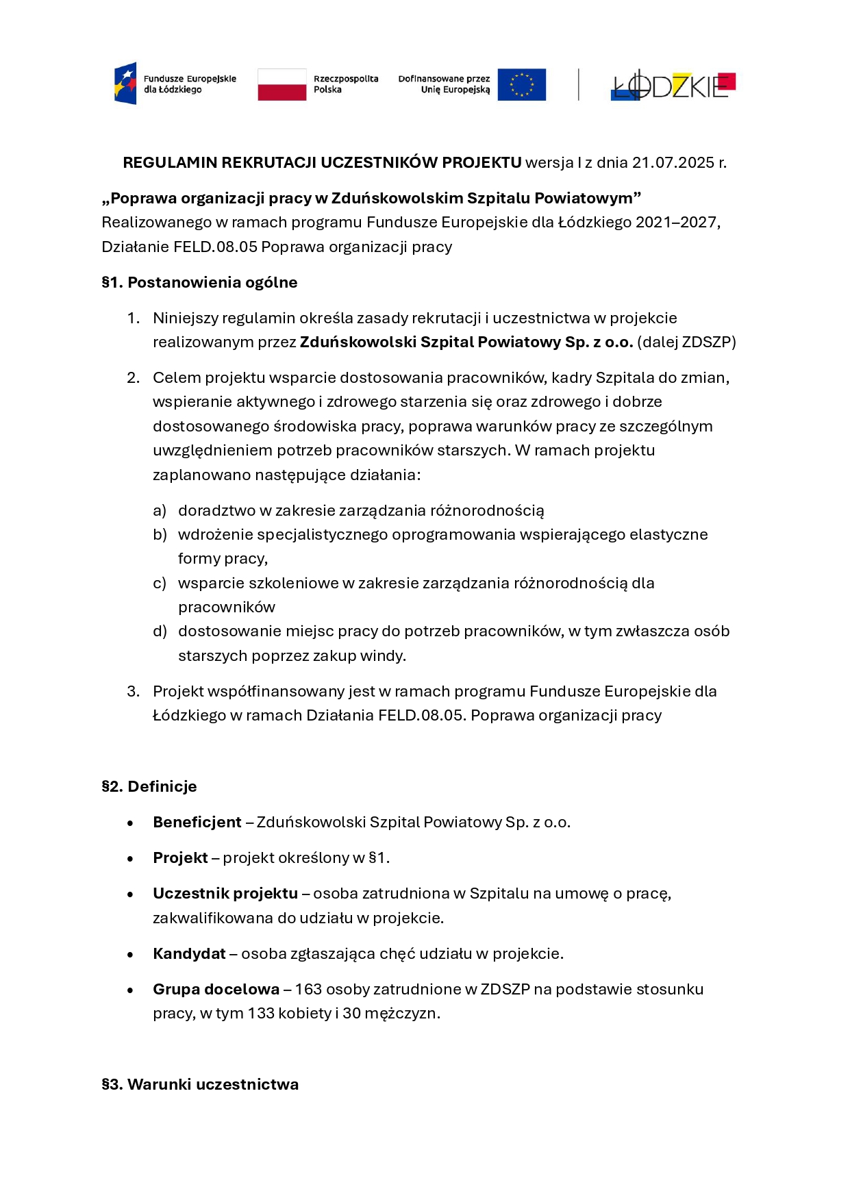 REGULAMIN REKRUTACJI UCZESTNIKÓW PROJEKTU page 0001