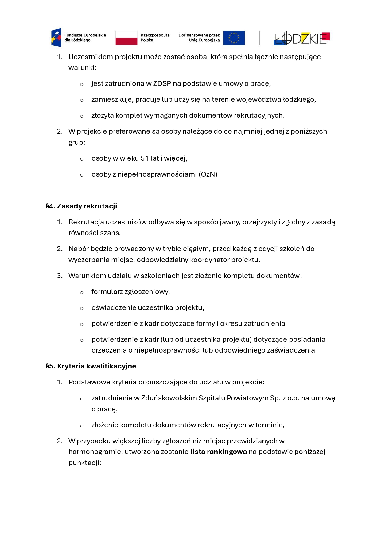 REGULAMIN REKRUTACJI UCZESTNIKÓW PROJEKTU page 0002